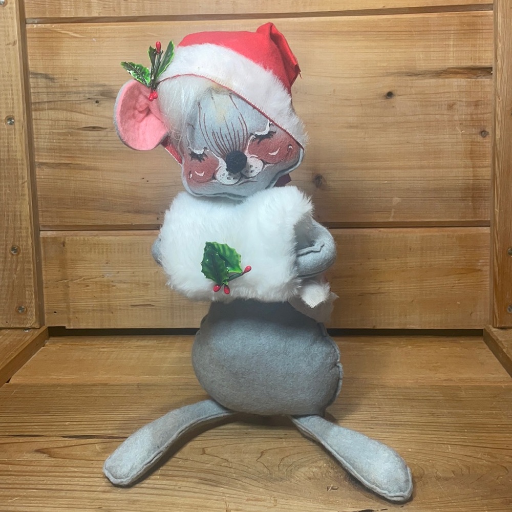 Rare Vintage Annalee Mobilitee Doll X-mas Mouse 1971!